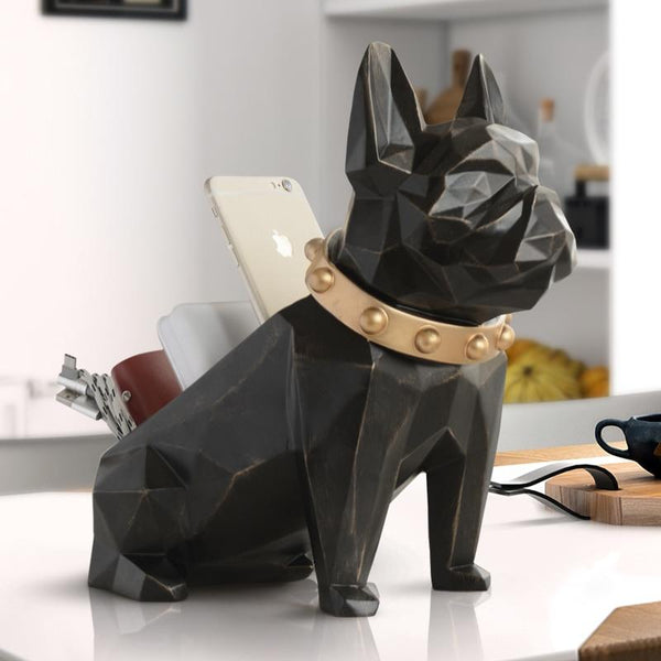 Dog Figurine + Office Work Holder