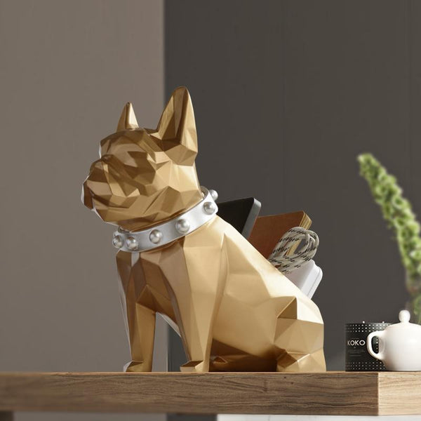 Dog Figurine + Office Work Holder