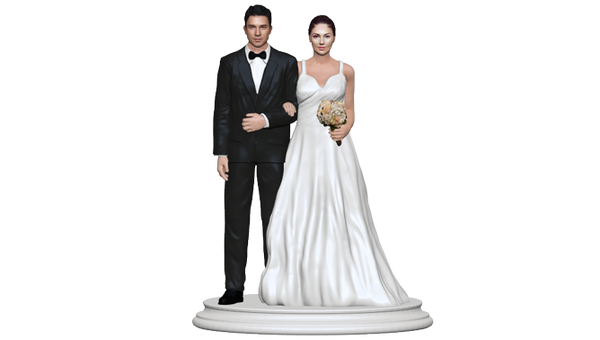 Wedding Cake Topper Figurine-White Stylish